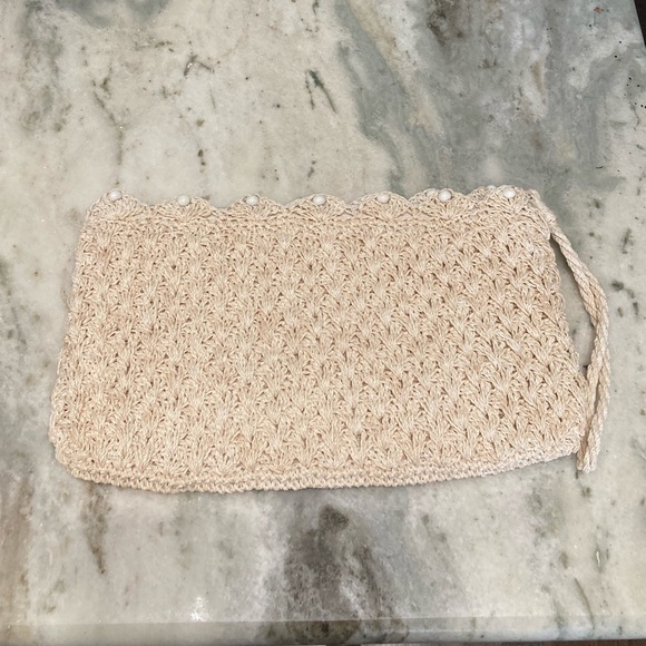 Vintage Handmade Straw Beaded Clutch - Picture 1 of 7